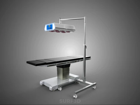 MEDICAL BED INFRA RED LIGHT LAMP LED PHYSIO PHOTO THERAPY DEVICE 3D Model