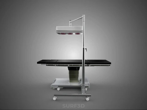 MEDICAL BED INFRA RED LIGHT LAMP LED PHYSIO PHOTO THERAPY DEVICE 3D Model