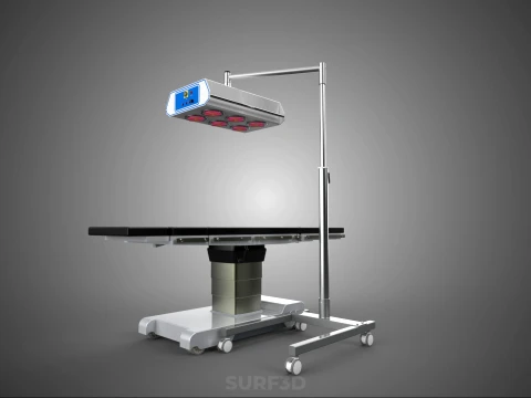 MEDICAL BED INFRA RED LIGHT LAMP LED PHYSIO PHOTO THERAPY DEVICE 3D Model