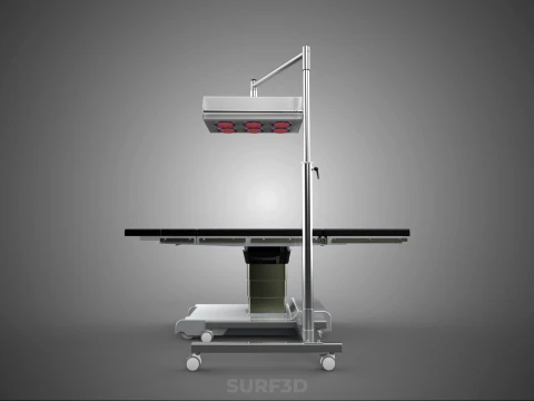 MEDICAL BED INFRA RED LIGHT LAMP LED PHYSIO PHOTO THERAPY DEVICE 3D Model