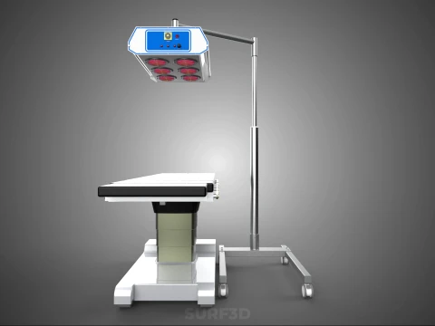 MEDICAL BED INFRA RED LIGHT LAMP LED PHYSIO PHOTO THERAPY DEVICE 3D Model