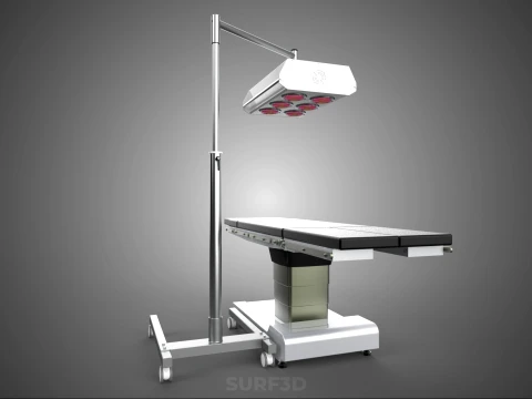 MEDICAL BED INFRA RED LIGHT LAMP LED PHYSIO PHOTO THERAPY DEVICE 3D Model