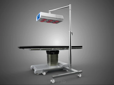 MEDICAL BED INFRA RED LIGHT LAMP LED PHYSIO PHOTO THERAPY DEVICE 3D Model