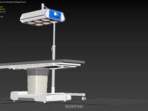 MEDICAL BED INFRA RED LIGHT LAMP LED PHYSIO PHOTO THERAPY DEVICE 3D Model