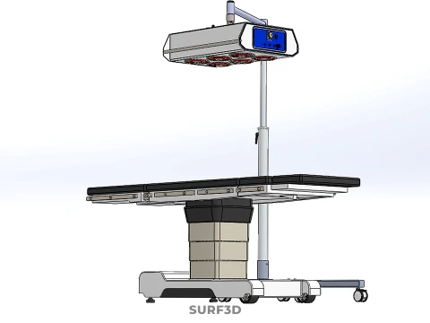 MEDICAL BED INFRA RED LIGHT LAMP LED PHYSIO PHOTO THERAPY DEVICE 3D Model