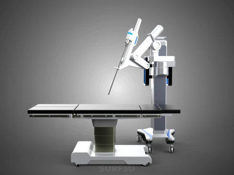 TABLE PLATFORM HOSPITAL ROBOTIC SURGERY SURGICAL ROBOT MACHINE 3D Model