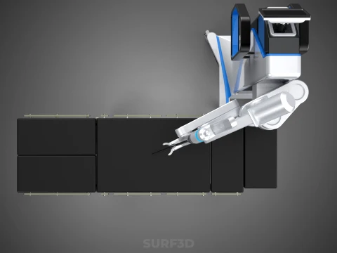 TABLE PLATFORM HOSPITAL ROBOTIC SURGERY SURGICAL ROBOT MACHINE 3D Model