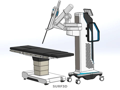 TABLE PLATFORM HOSPITAL ROBOTIC SURGERY SURGICAL ROBOT MACHINE 3D Model
