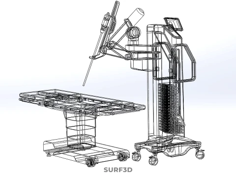 TABLE PLATFORM HOSPITAL ROBOTIC SURGERY SURGICAL ROBOT MACHINE 3D Model