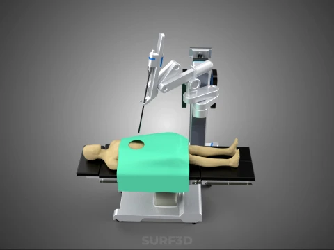 ROBOTIC ASSISTED SURGERY SYSTEM SURGICAL ROBOT MACHINE PATIENT 3D Model