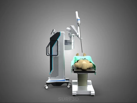 ROBOTIC ASSISTED SURGERY SYSTEM SURGICAL ROBOT MACHINE PATIENT 3D Model