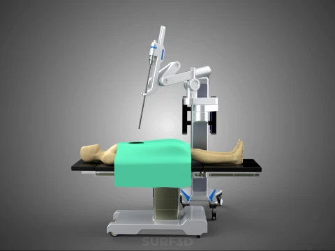 ROBOTIC ASSISTED SURGERY SYSTEM SURGICAL ROBOT MACHINE PATIENT 3D Model