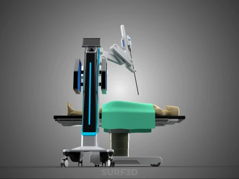 ROBOTIC ASSISTED SURGERY SYSTEM SURGICAL ROBOT MACHINE PATIENT 3D Model