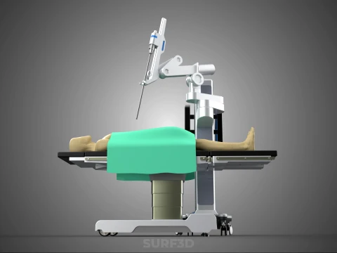 ROBOTIC ASSISTED SURGERY SYSTEM SURGICAL ROBOT MACHINE PATIENT 3D Model