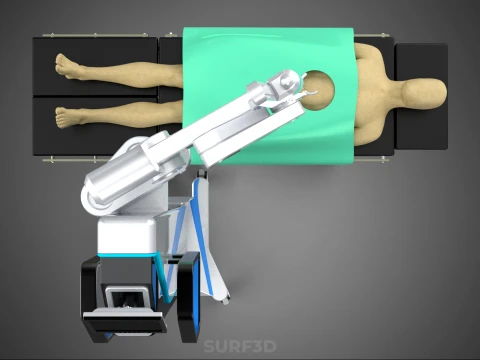 ROBOTIC ASSISTED SURGERY SYSTEM SURGICAL ROBOT MACHINE PATIENT 3D Model
