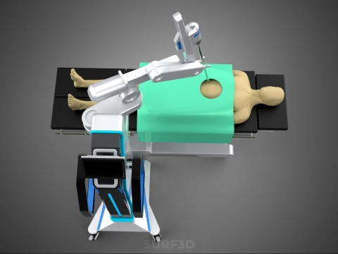 ROBOTIC ASSISTED SURGERY SYSTEM SURGICAL ROBOT MACHINE PATIENT 3D Model