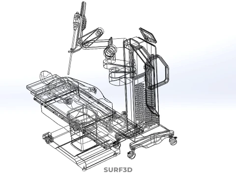 ROBOTIC ASSISTED SURGERY SYSTEM SURGICAL ROBOT MACHINE PATIENT 3D Model