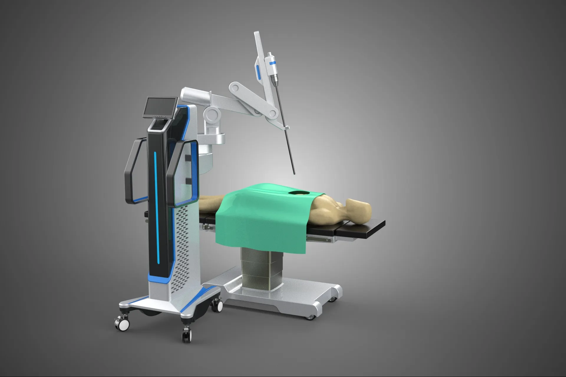 PRECISE ROBOTIC SURGERY SURGICAL ROBOT HUMAN MAN OPERATING TABLE 3D Model .c4d .max .obj .3ds .fbx .stl .blend