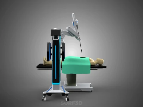 PRECISE ROBOTIC SURGERY SURGICAL ROBOT HUMAN MAN OPERATING TABLE 3D Model