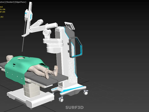 PRECISE ROBOTIC SURGERY SURGICAL ROBOT HUMAN MAN OPERATING TABLE 3D Model