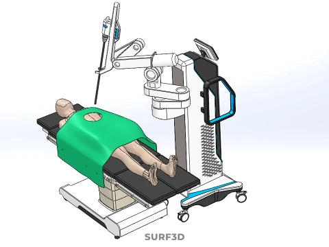 PRECISE ROBOTIC SURGERY SURGICAL ROBOT HUMAN MAN OPERATING TABLE 3D Model