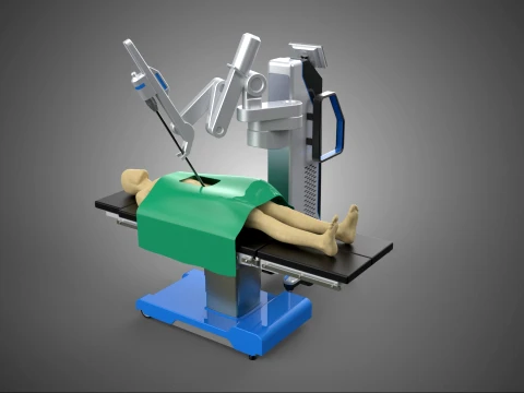 ASSISTANCE SURGICAL ROBOTIC SURGERY ROBOT SURGEON OPERATION BED 3D Model