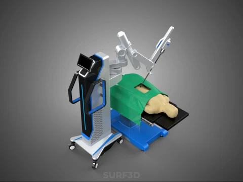 ASSISTANCE SURGICAL ROBOTIC SURGERY ROBOT SURGEON OPERATION BED 3D Model