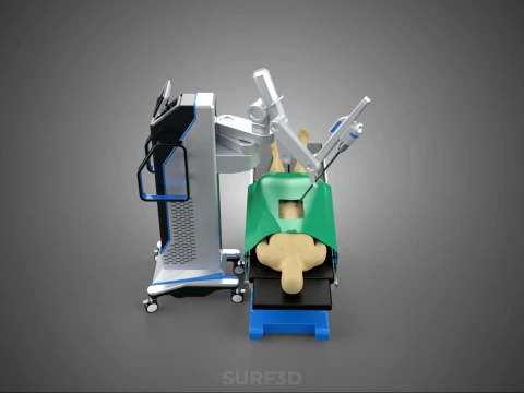 ASSISTANCE SURGICAL ROBOTIC SURGERY ROBOT SURGEON OPERATION BED 3D Model