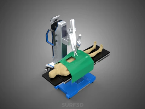 ASSISTANCE SURGICAL ROBOTIC SURGERY ROBOT SURGEON OPERATION BED 3D Model