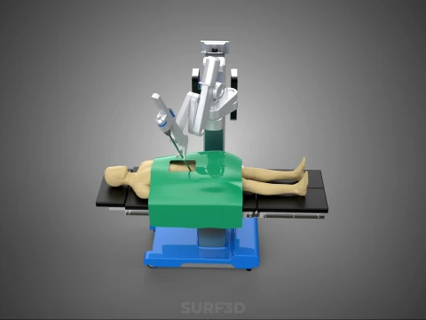 ASSISTANCE SURGICAL ROBOTIC SURGERY ROBOT SURGEON OPERATION BED 3D Model