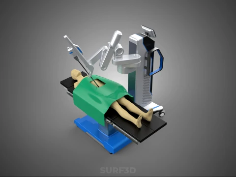 ASSISTANCE SURGICAL ROBOTIC SURGERY ROBOT SURGEON OPERATION BED 3D Model