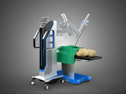 ASSISTANCE SURGICAL ROBOTIC SURGERY ROBOT SURGEON OPERATION BED 3D Model
