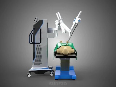 ASSISTANCE SURGICAL ROBOTIC SURGERY ROBOT SURGEON OPERATION BED 3D Model