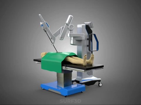 ASSISTANCE SURGICAL ROBOTIC SURGERY ROBOT SURGEON OPERATION BED 3D Model