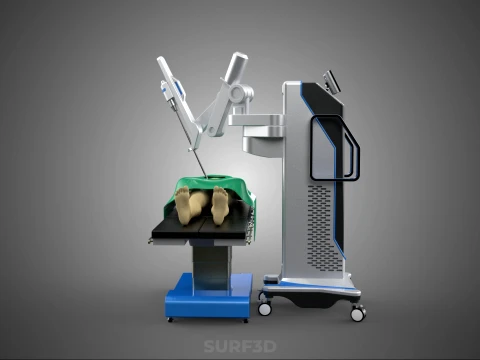 ASSISTANCE SURGICAL ROBOTIC SURGERY ROBOT SURGEON OPERATION BED 3D Model