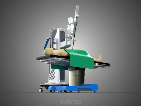 ASSISTANCE SURGICAL ROBOTIC SURGERY ROBOT SURGEON OPERATION BED 3D Model