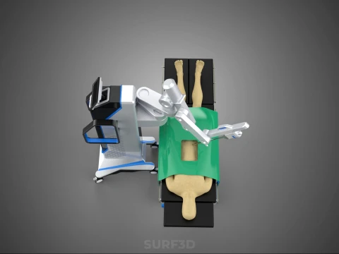 ASSISTANCE SURGICAL ROBOTIC SURGERY ROBOT SURGEON OPERATION BED 3D Model