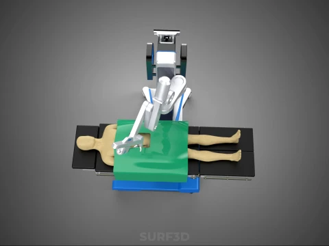 ASSISTANCE SURGICAL ROBOTIC SURGERY ROBOT SURGEON OPERATION BED 3D Model