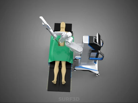 ASSISTANCE SURGICAL ROBOTIC SURGERY ROBOT SURGEON OPERATION BED 3D Model