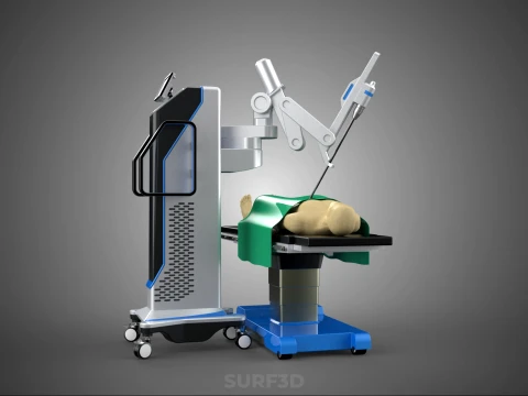 ASSISTANCE SURGICAL ROBOTIC SURGERY ROBOT SURGEON OPERATION BED 3D Model