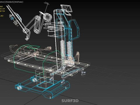 ASSISTANCE SURGICAL ROBOTIC SURGERY ROBOT SURGEON OPERATION BED 3D Model