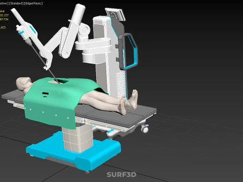 ASSISTANCE SURGICAL ROBOTIC SURGERY ROBOT SURGEON OPERATION BED 3D Model
