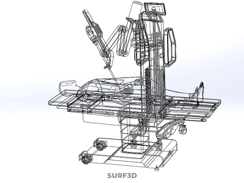 ASSISTANCE SURGICAL ROBOTIC SURGERY ROBOT SURGEON OPERATION BED 3D Model