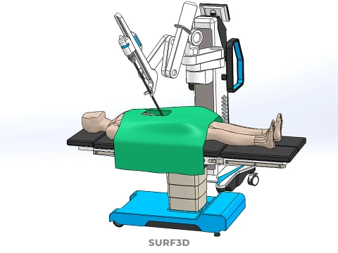 ASSISTANCE SURGICAL ROBOTIC SURGERY ROBOT SURGEON OPERATION BED 3D Model