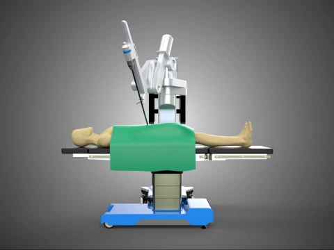SURGICAL ROBOTIC SURGERY SURGEON ROBOT LYING DRAPED MODEL PERSON 3D Model