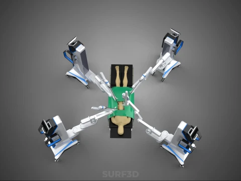 STANDARD SURGICAL ROBOT ROBOTIC SURGERY LAPAROSCOPY LAPAROSCOPIC 3D Model