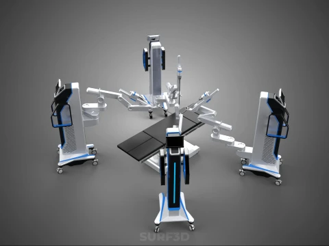 SURGICAL ARM MACHINE ROBOTIC ASSISTED SURGERY SYSTEM SURGEON AI 3D Model