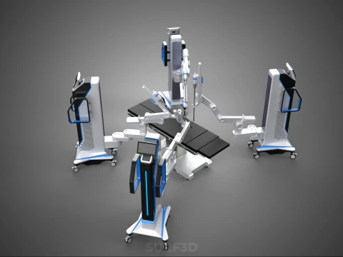 SURGICAL ARM MACHINE ROBOTIC ASSISTED SURGERY SYSTEM SURGEON AI 3D Model