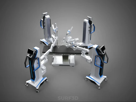 SURGICAL ARM MACHINE ROBOTIC ASSISTED SURGERY SYSTEM SURGEON AI 3D Model