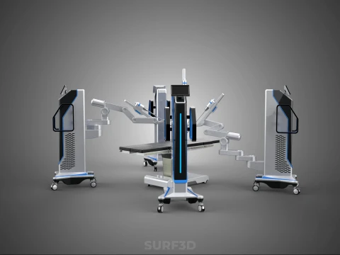 SURGICAL ARM MACHINE ROBOTIC ASSISTED SURGERY SYSTEM SURGEON AI 3D Model